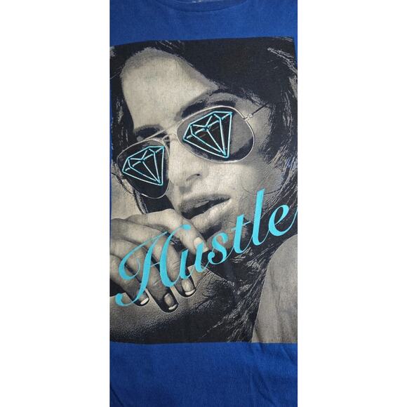 Worldwide Hustle Diamond T-shirt girl with sun glasses Size XL New color BLUE - Picture 2 of 6